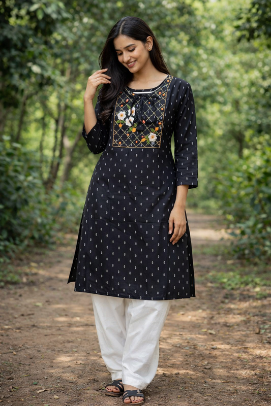 Elegant Embroidered Kurta Set with Pants