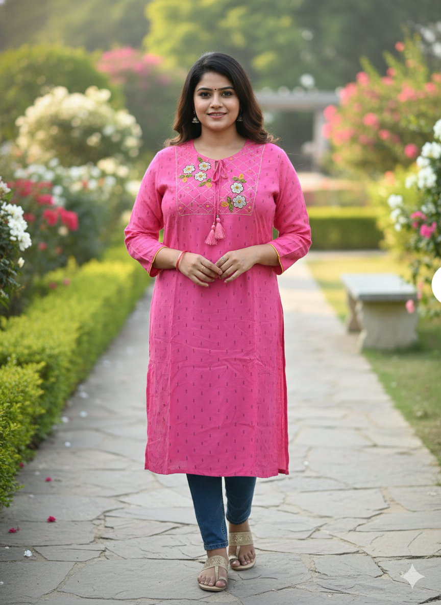 Elegant Embroidered Kurta Set with Pants