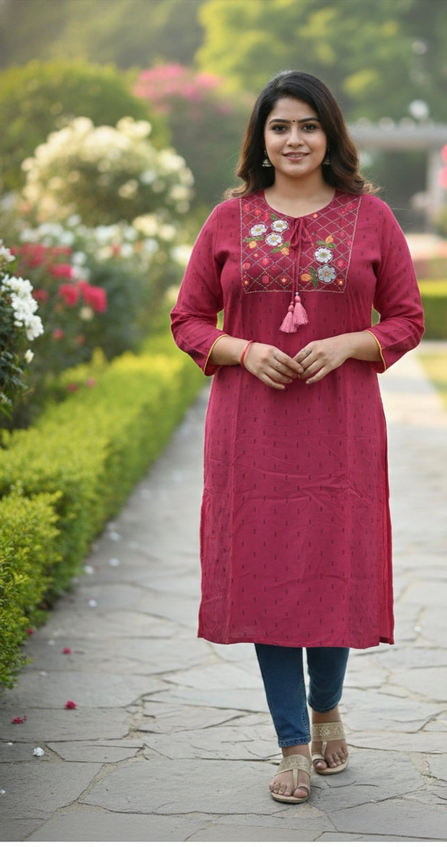 Elegant Embroidered Kurta Set with Pants