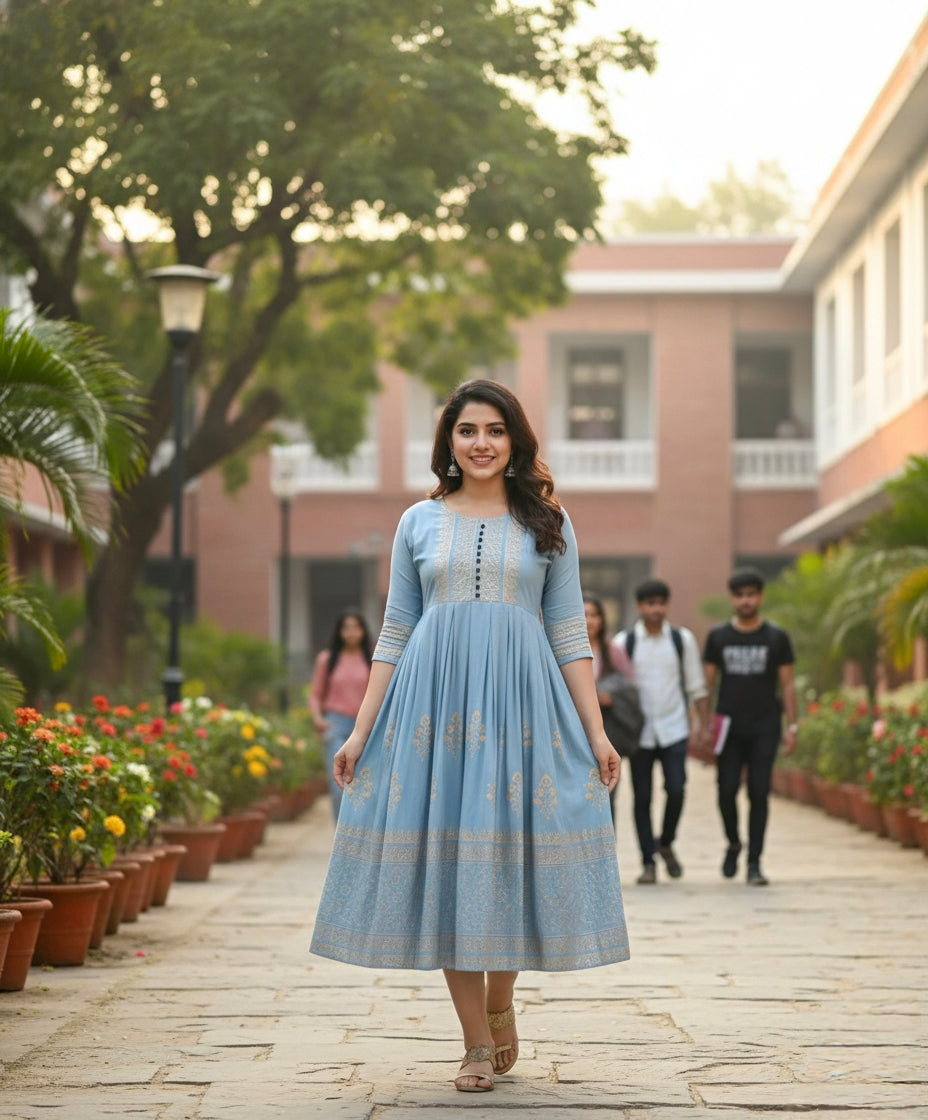 Rayon Flared Kurti For Women