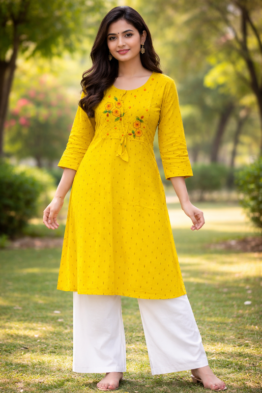 Elegant Embroidered Kurta Set with Pants