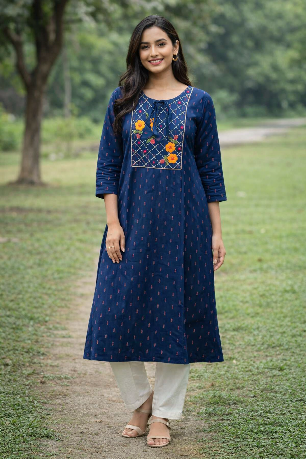 Elegant Embroidered Kurta Set with Pants